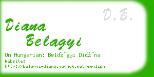 diana belagyi business card